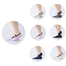 Носки для йоги, 2 пары нескользящие носки для пилатеса с балетными ремешками и силиконовые зажимы