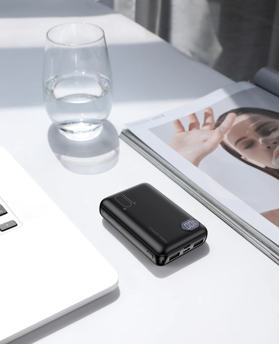 RAXFLY mi ni power Bank 10000 мАч портативный светодиодный экран mi power Bank для iPhone Xiao mi с двумя usb-портами быстрое зарядное устройство Внешняя батарея