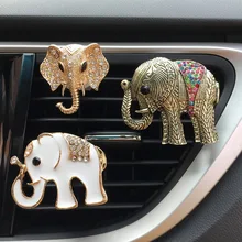Алмазный Кристалл Слон автомобильный ароматизатор на клипсе леди Автомобиль Стайлинг воздуха на выходе аксессуары освежитель воздуха Стайлинг