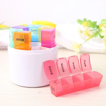

Weekly 7 Days Pill Box 28 Compartments Combination Pill Case Weekly Pill Case Daily Medicine Box Pill Subpackage Container
