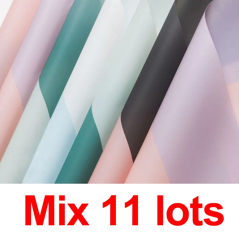 Mix 11lots 20 шт креативные полупрозрачные цветы оберточная бумага водостойкий букет оберточная бумага цветочный магазин подарочные упаковочные материалы - Цвет: Mix 11lots