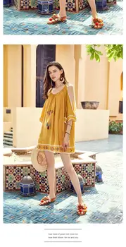

2020 summer wear new halter sleeve loose-fitting ethnic style dress