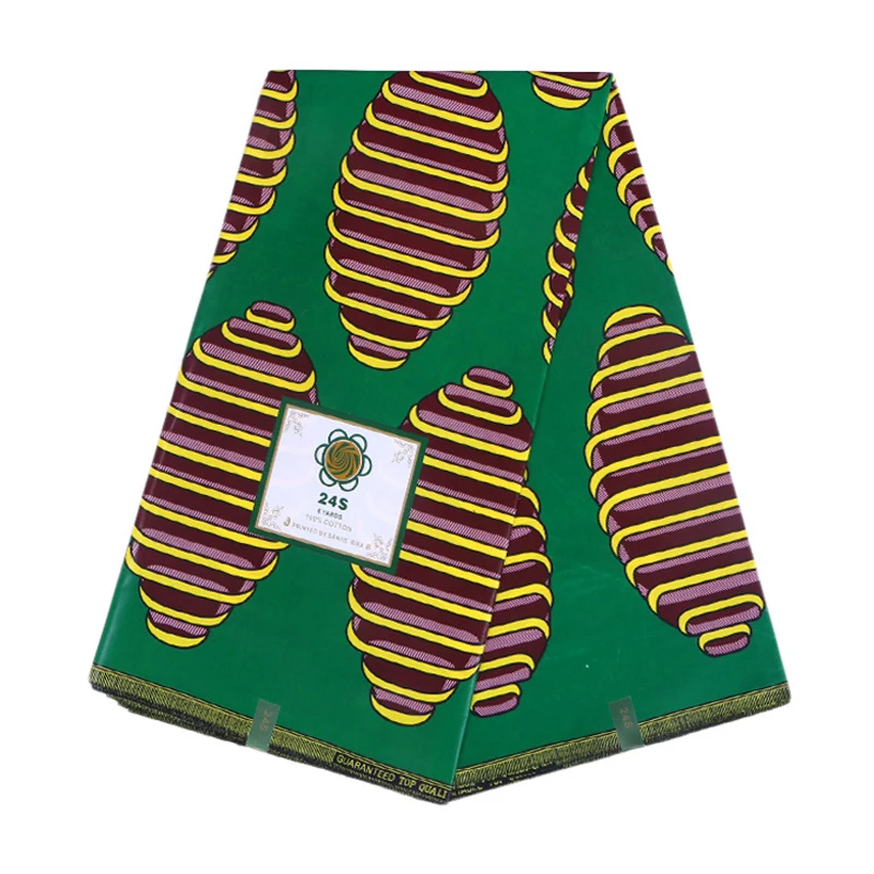

Ankara African Prints Fabric Real Dutch Circle Pattern Top Quality 100% Cotton Sewing Material for Party Dress 6 yards
