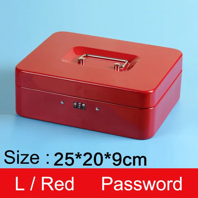 Red L size IMPORX пароль мини кассовый Сейф для денег практичная металлическая нержавеющая сталь секретная коробка 3 цифры комбинированный ключ для хранения замок Коробка - Цвет: Red L size