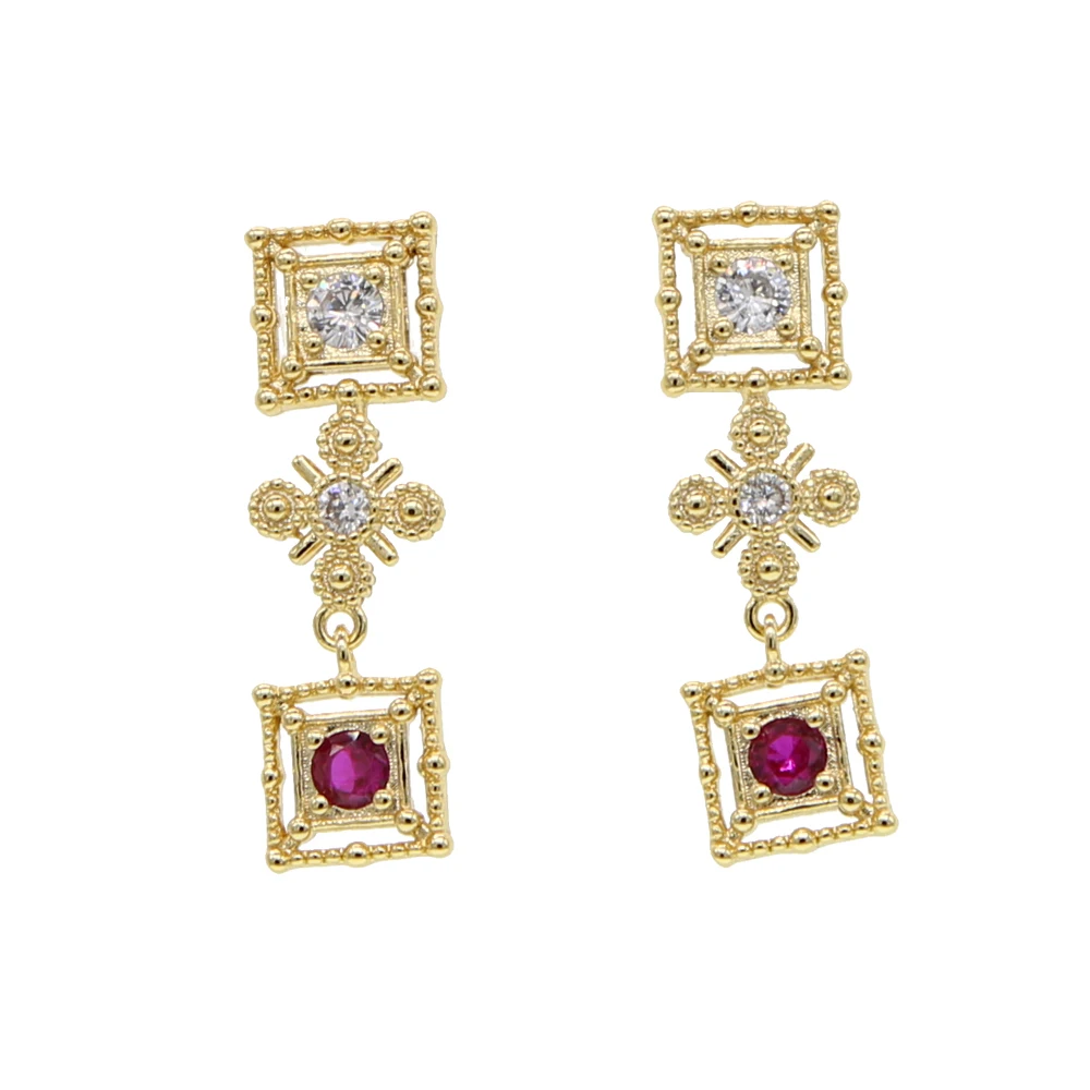 

Vintage Style Oversize Hollow Arabesquitic Flower Dangle Earrings Silver Golden color Drop Earrings For Women