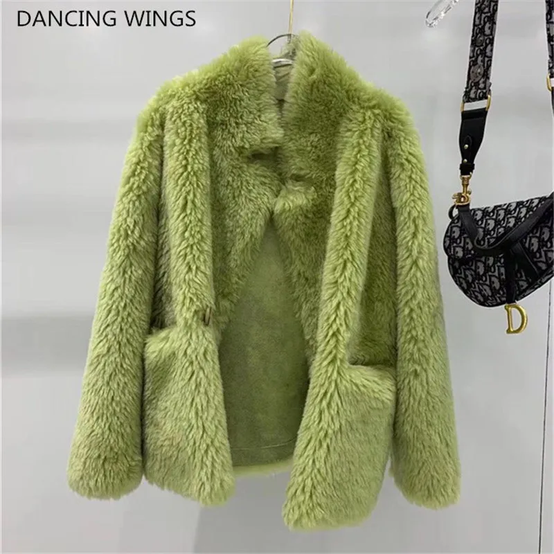 

Women Winter Clothes Natural Real Merino Sheep Fur Coats Warm Thickening Wool Fur Jacket Female