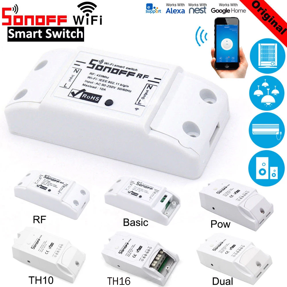 SONOFF TH10 / TH16 RF Basic Pow Dual Wifi переключатель умный дом беспроводной модуль