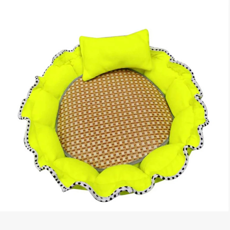 Летний спальный коврик для питомца круглая тыква кровать для собаки хлопок домик для кошки супер мягкие хлопковые коврики диван для чихуахуа корзина для собаки питомник