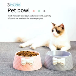 chiens rangement nourriture gamelle chien chien accessoires pour chiens Bol en plastique avec nœud papillon pour animaux de compagnie, bol Anti renversement pour chiens et chats, mangeoire pour chiots et chatons 
