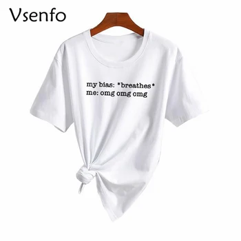 

Korean Fashion Bias Wrecker K-Pop Bias T-Shirt NCT Bias T-shirts EXO Monsta X Bias T Shirt Ateez IKon Letter Printed Tops