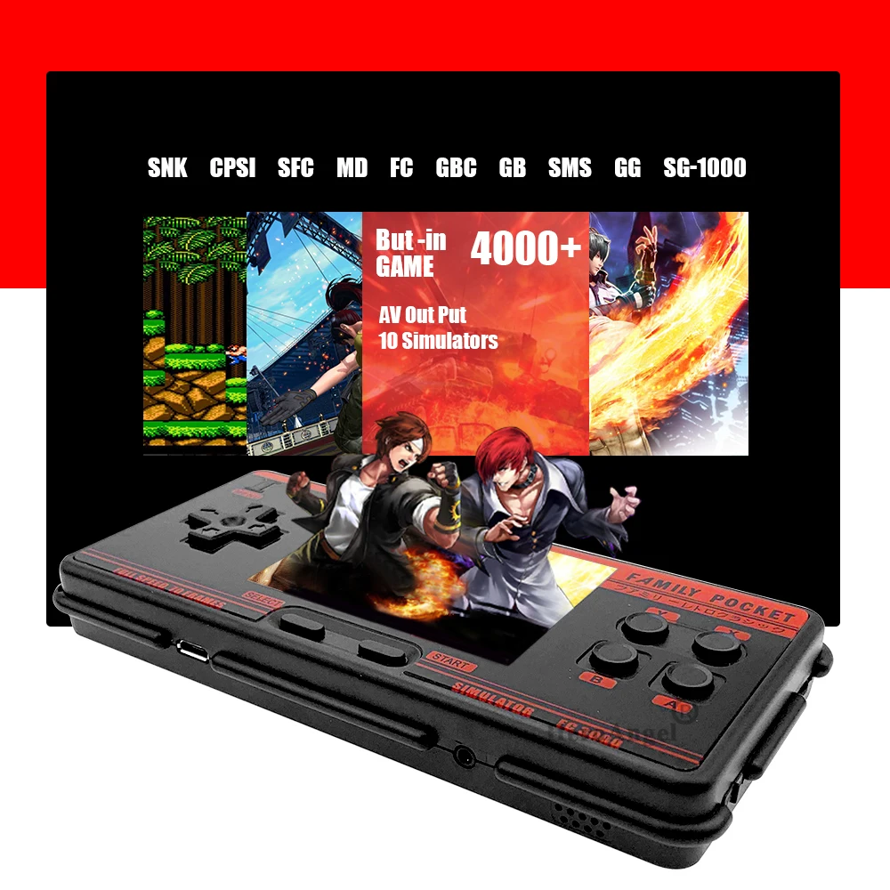 Retro Game Console FC3000 Portable video Game Console with 4000+ Games 3 Inch IPS Screen Handheld Game Player 8 Bit 10Simulators