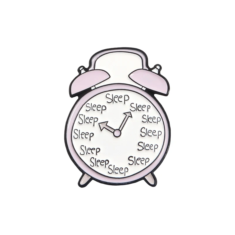 sleep clock Детский утренний эмалированный булавка для часов, кофейный рюкзак с изображением хлеба, броши, одежда с отворотом, булавка, смешная Повседневная бижутерия, подарок для друга - Окраска металла: sleep clock
