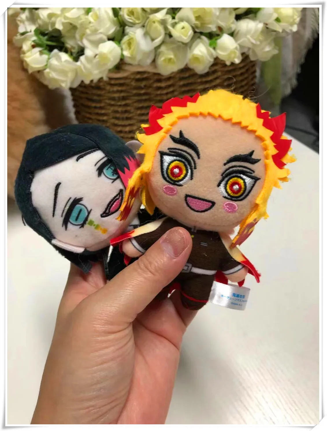 Anime Demon Slayer Rengoku Kyoujurou Enmu Pendant Keychain Doll  Stuffed Toy Soft Plush #8801 Children Christmas Gift