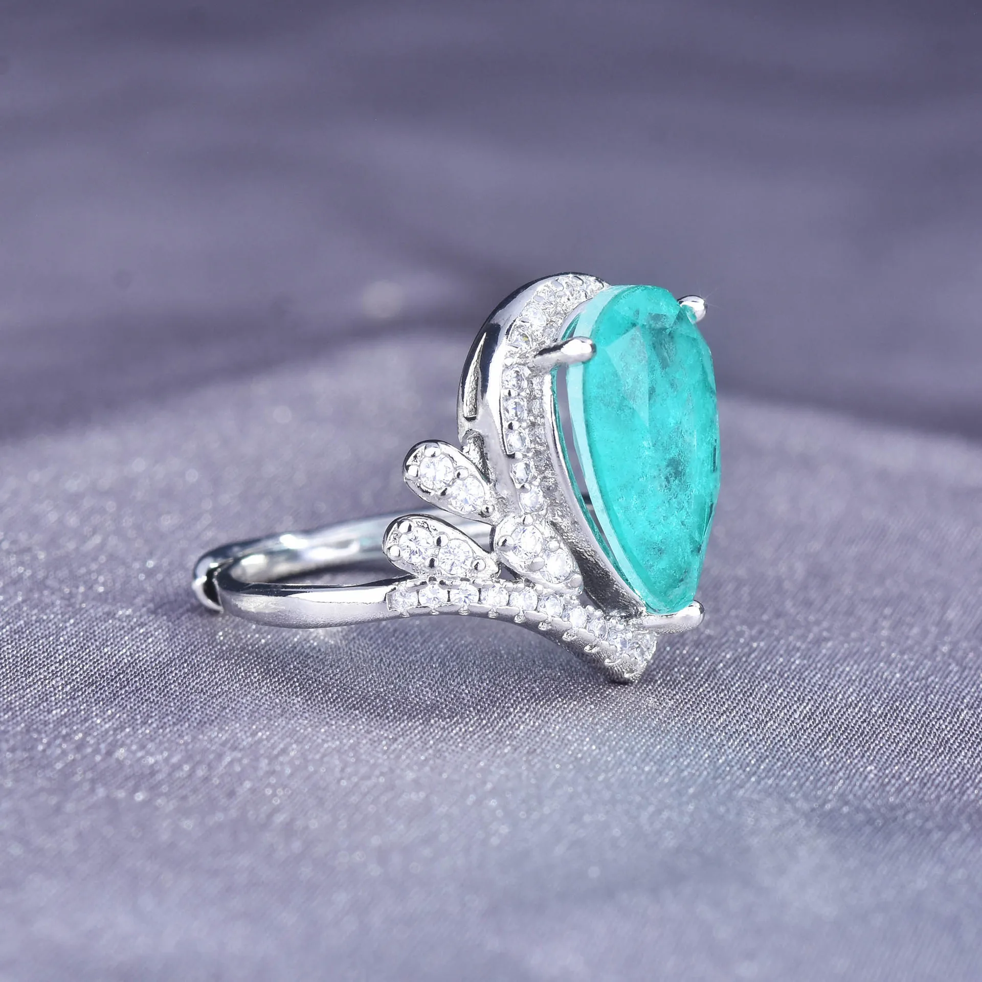Bague Ancienne Rare En Argent Avec Turquoise - Taille EU 58 / US 8 - État Parfait