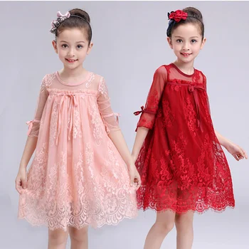 

Girls Dress Summer 2020 Girls Clothes Lace Embroidery Female Children's Tutu Dress Girls Casual Clothing