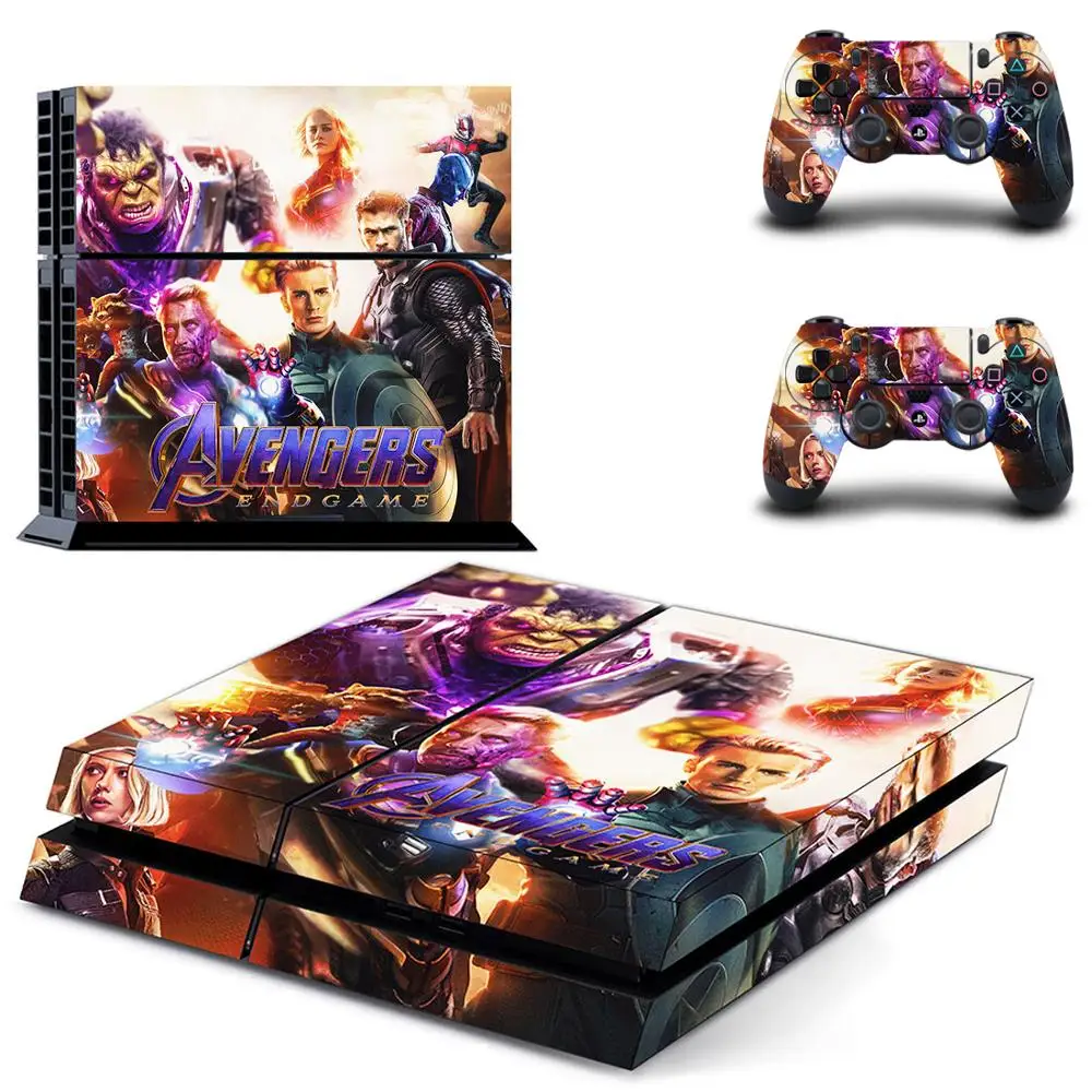 Мстители эндигра полное покрытие лицевые панели наклейка для PS4 Наклейка для playstation 4 консоль и контроллеры наклейка для PS4 виниловая наклейка