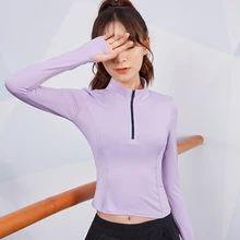 Vansydical женские облегающие спортивные рубашки для йоги с длинным рукавом для бега Фитнес Спортивная одежда сексуальный открытый пупок