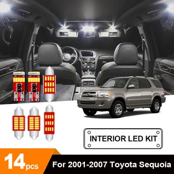 

14 x White Ice Blue Error Free Car LED License Plate Reading Dome Courtesy Trunk Bulbs Package Kit For 2001-2007 Toyota Sequoia