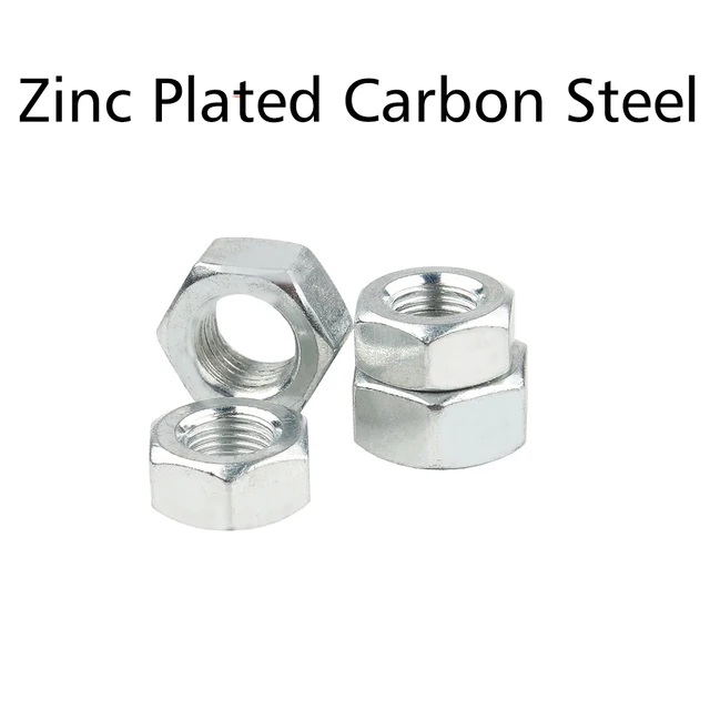 Hex Nut  Hexagon 304 Stainless Steel M1 M1.2 M1.4 M1.6 M2 M2.5 M3 M3.5 M4 M5 M6 M8 M10 M12 M14 M16 M18 M20 M22 M24 M27 M30 M33 Zinc Plated Steel