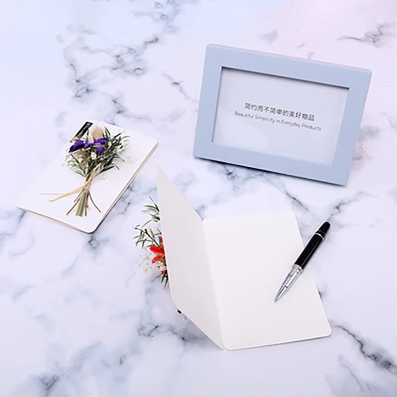  1set DIY Dried Flower Greeting Card Dried Flower Handmade Paper Birthday Invitation Card Thanksgivi - 4.00052E+12