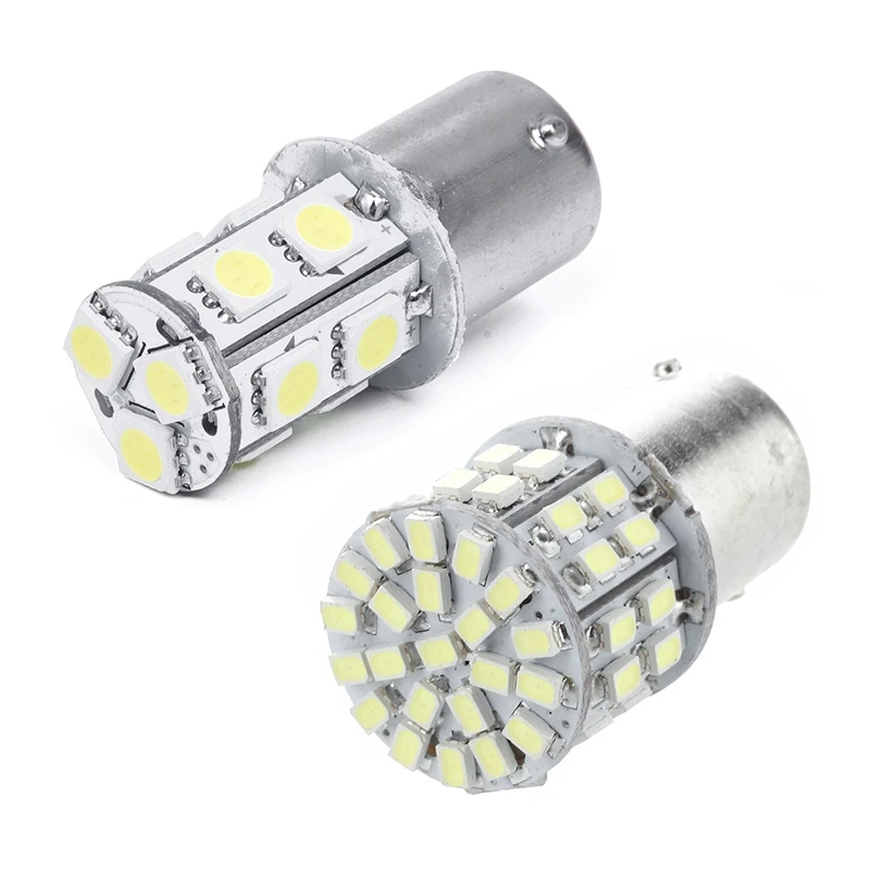 DHBH-2Pcs мигающий светильник и 2 шт лампы: 1156 SMD 50 белый мигающий светильник, BA15S 13 светодиодный 5050 светильник s лампа белый 12V задний светильник