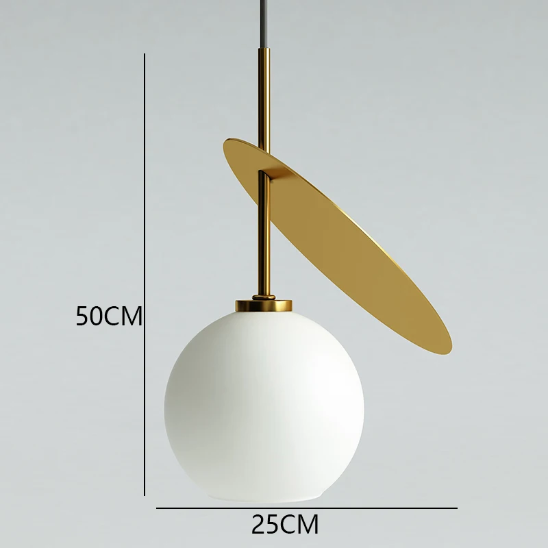 25cmx50cm Glod Современный подвесной светильник из железного стекла в скандинавском стиле, подвесной светильник для столовой, гостиной, прикроватной тумбочке, спальни, Лофт подвесной светильник - Цвет корпуса: 25cmx50cm Glod