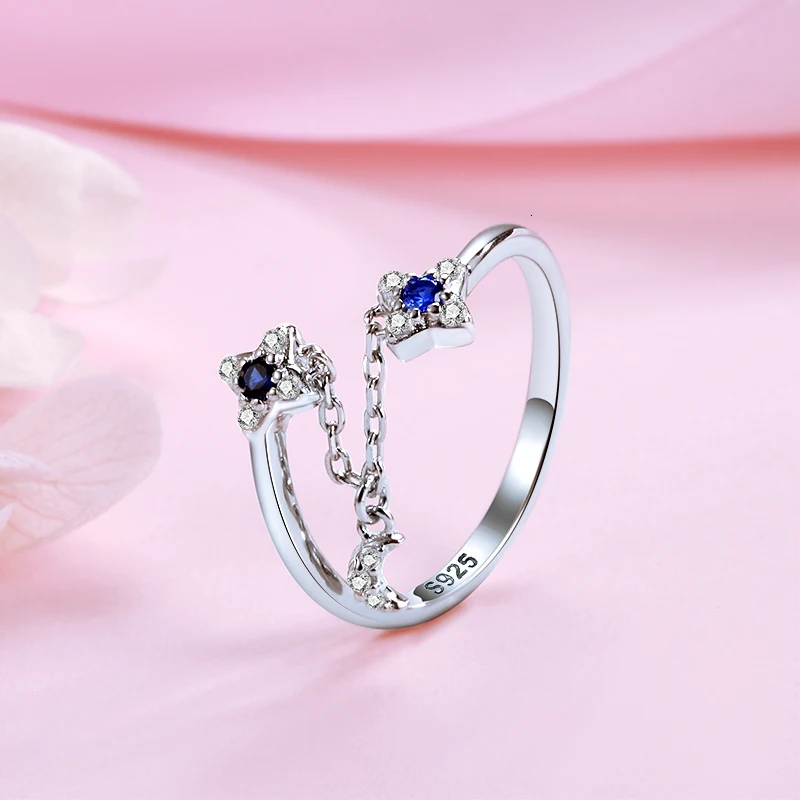 hot Flower Adjustable rings 925 sterling silver with zircon luxury jewelry fashion rings for women Girl wedding anniversary gift