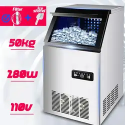 50 кг/24 ч 110 в 280 Вт машина для производства льда коммерческий куб льда Автоматическая бытовая машина для производства льда для бара Кофейня