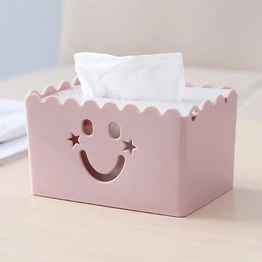 

Smiley tissue box coffee table desktop tray Tissue Box Coffee Table Restaurant Towel Storage box creative hollow paper box @30