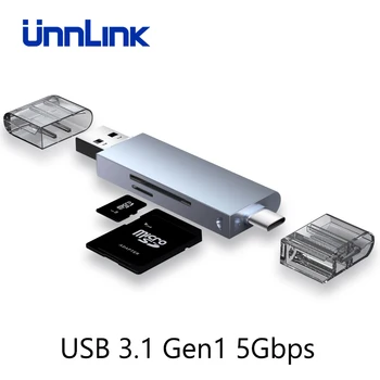

Unnlink Card Reader USB 3.1 Gen 1 5Gbps Type C to SD Micro SD TF Card Adapter Multi-function OTG USB Reader for PC Laptop Phone