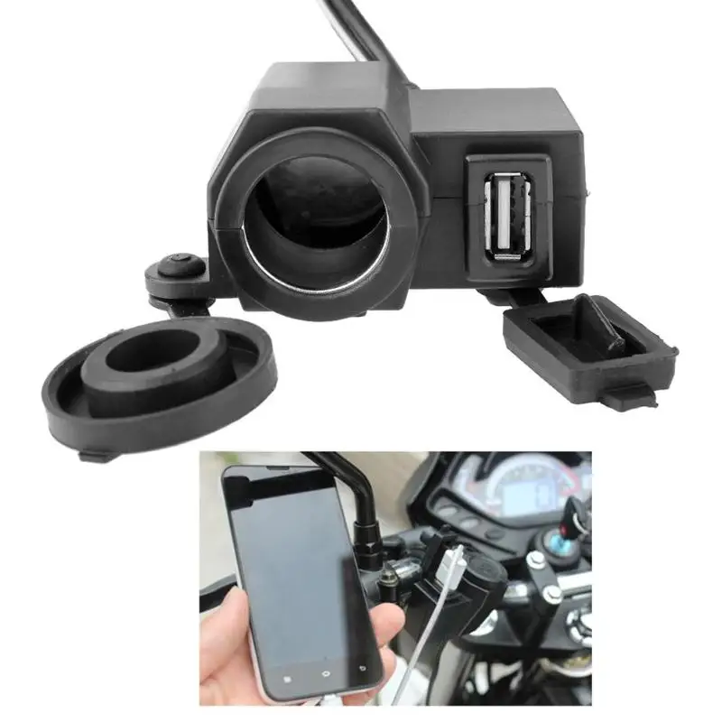 12V Водонепроницаемый для телефона на мотоцикл gps Зарядное устройство USB Мощность гнездо прикуривателя подходит для детей преддошкольного возраста; штанины; скутеров и автомобилей