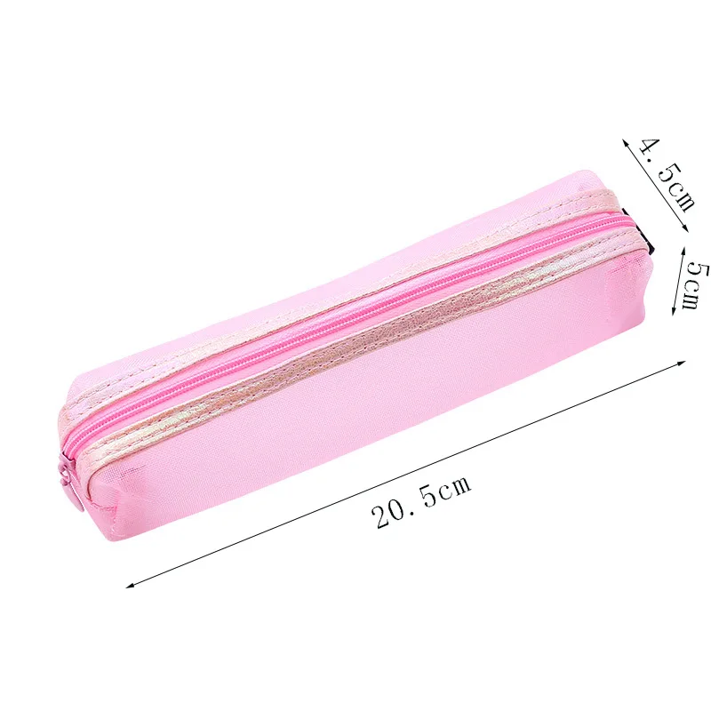 Color Mesh Pencil Case Cute Transparent High Capacity Pencil Pouch Student Stationery Storage Bag for Kids Gifts School Supplies