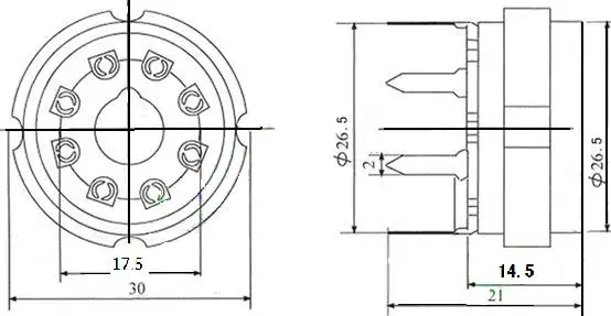 5 керамическая подставка для палочек 839P 8-pin посеребренные трубка на ножках держатель для KT88, 6L6, EL34, 6SN7/для пайка ПХД
