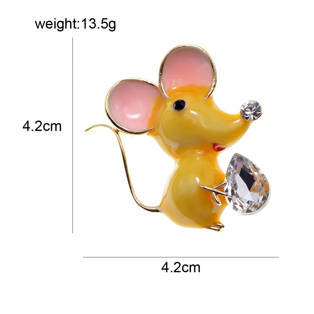 Синди Сян(сочетание ароматов риса и орехов) 4 цвета эмаль маленькая брошь в виде мыши брошь с животными китайский Мышь год 12 китайского зодиака булавки высокое качество