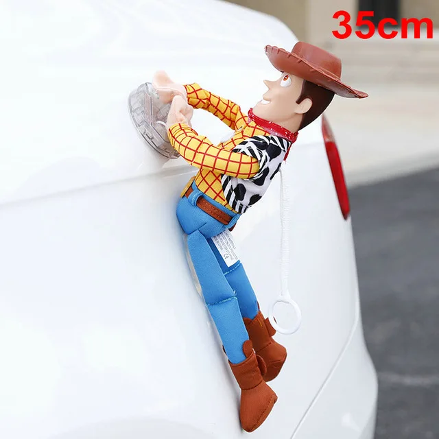 Woody 35cm Sticker Милая игрушка История 4 Шериф Вуди автомобиль кукла плюшевая игрушка снаружи подвесная игрушка милые авто аксессуары Автомобильный украшения игрушки 25/35/45 см - Цвет: Woody 35cm Sticker