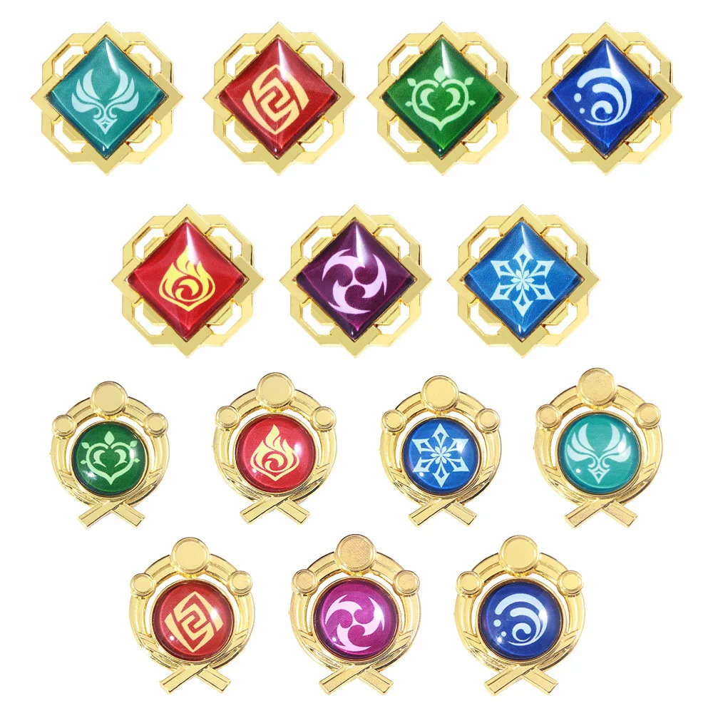 Genshin Impact Vision Brooch Seven Elements Luminous Badge Inazuma