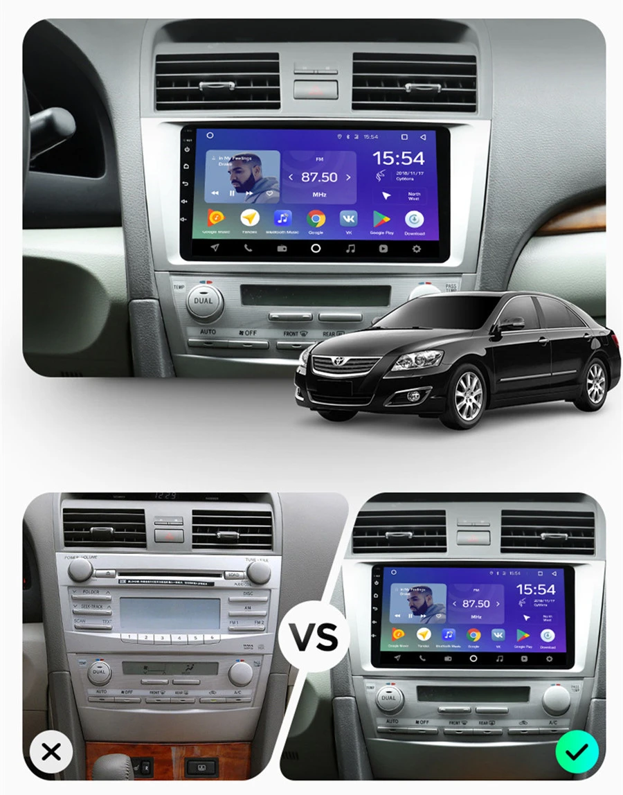  9'' Car Stereo Radio Android 9.1 Quad-core 2GB + 32GB GPS WIFI 3G 4G BT DAB Mirror Link OBD For TOY