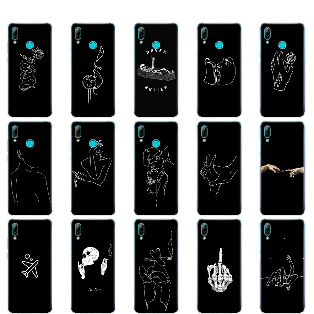 Case for Huawei y7 2019 case Silicon TPU Cover Soft Phone cover For Y7 prime y7pro bumper copas shockproof black | Мобильные