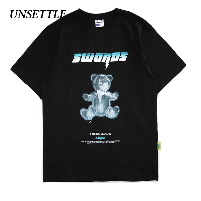 UNSETTLE 2020SS Harajuku футболки летние для мужчин/женщин хип-хоп Забавный принт Unreal