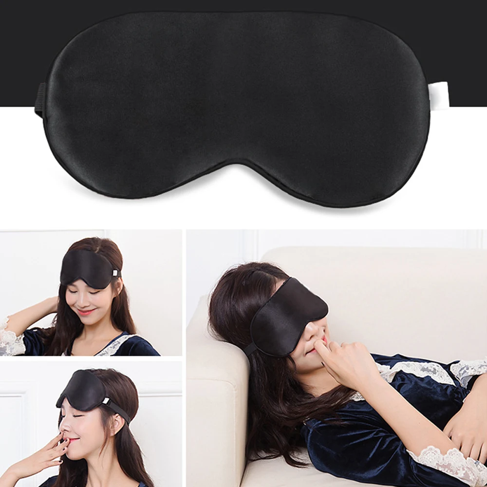 Eye Mask Natural Mulberry Silk Soft Blindfold Smooth Sleeping Aid Eyeshade