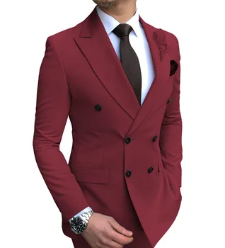

2019 New 1 piece Men's blazer suit jacket Slim Fit Double-Breasted Notch Lapel Blazer Jacket for Weeding Groom（one blazer)）