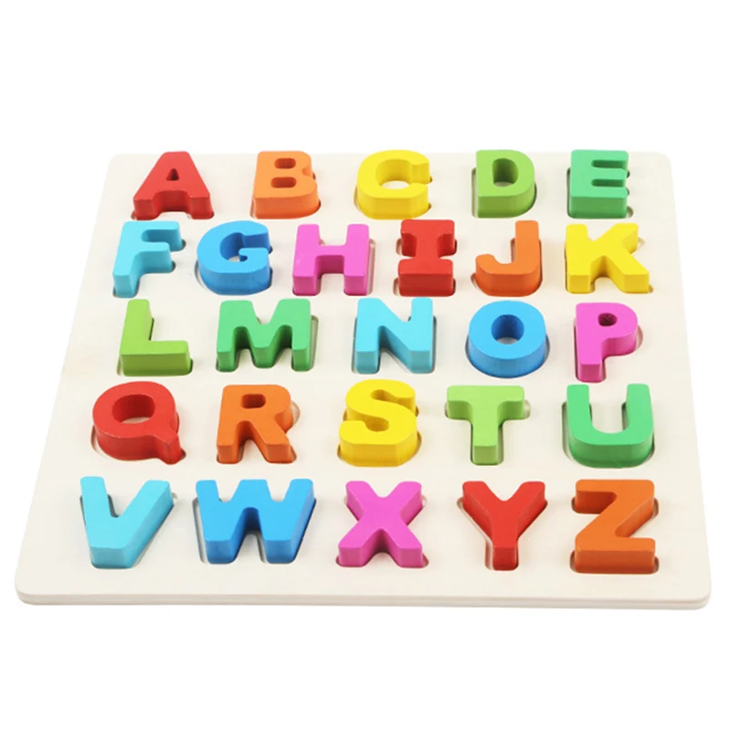 Алфавит головоломки деревянные прописные буквы ABC и цифровой обучающий блок доска игрушки дошкольников 2 года выше 2 упаковки