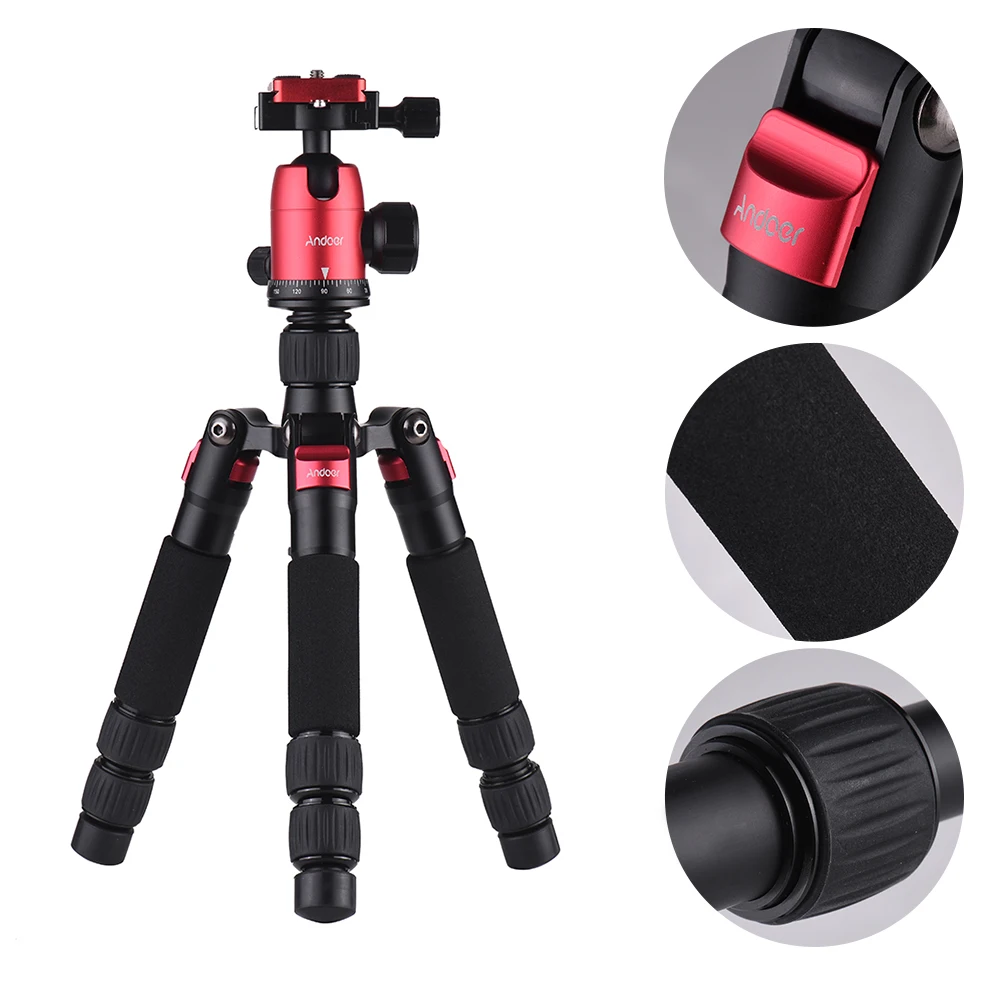 Andoer DT-02 Настольный Мини Портативный штатив для Canon Nikon sony DSLR камера штатив с шаровой головкой быстросъемная пластина