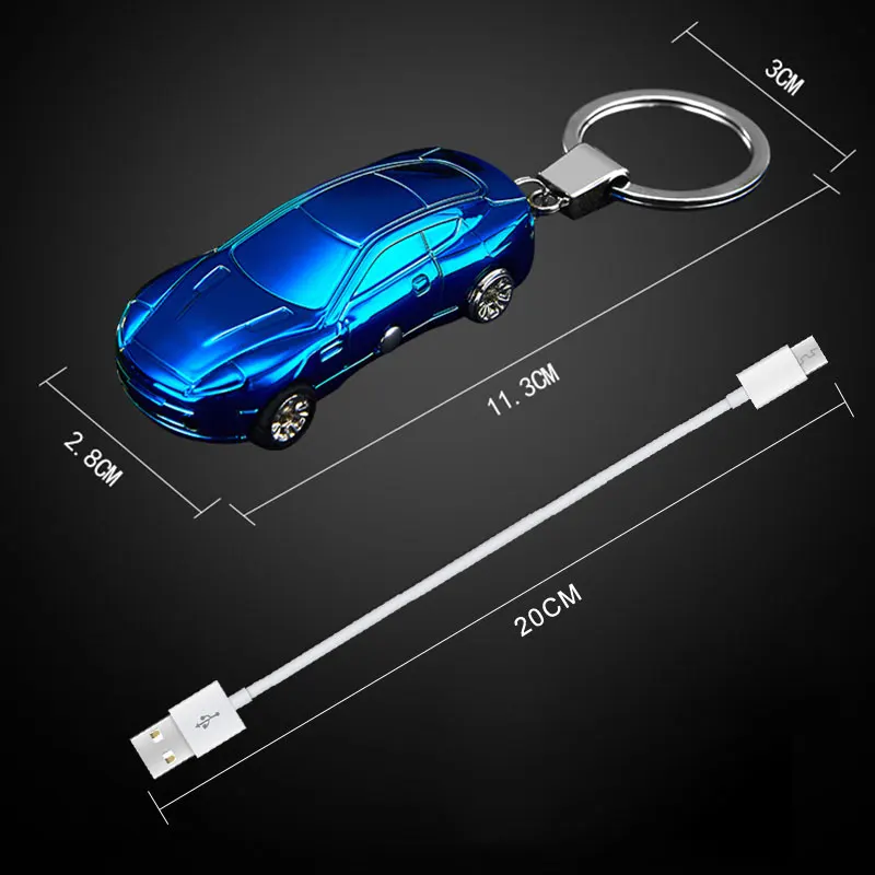 Беспламенная зарядная Зажигалка креативная игрушка автомобильный прикуриватель с брелком USB Перезаряжаемый хороший подарок