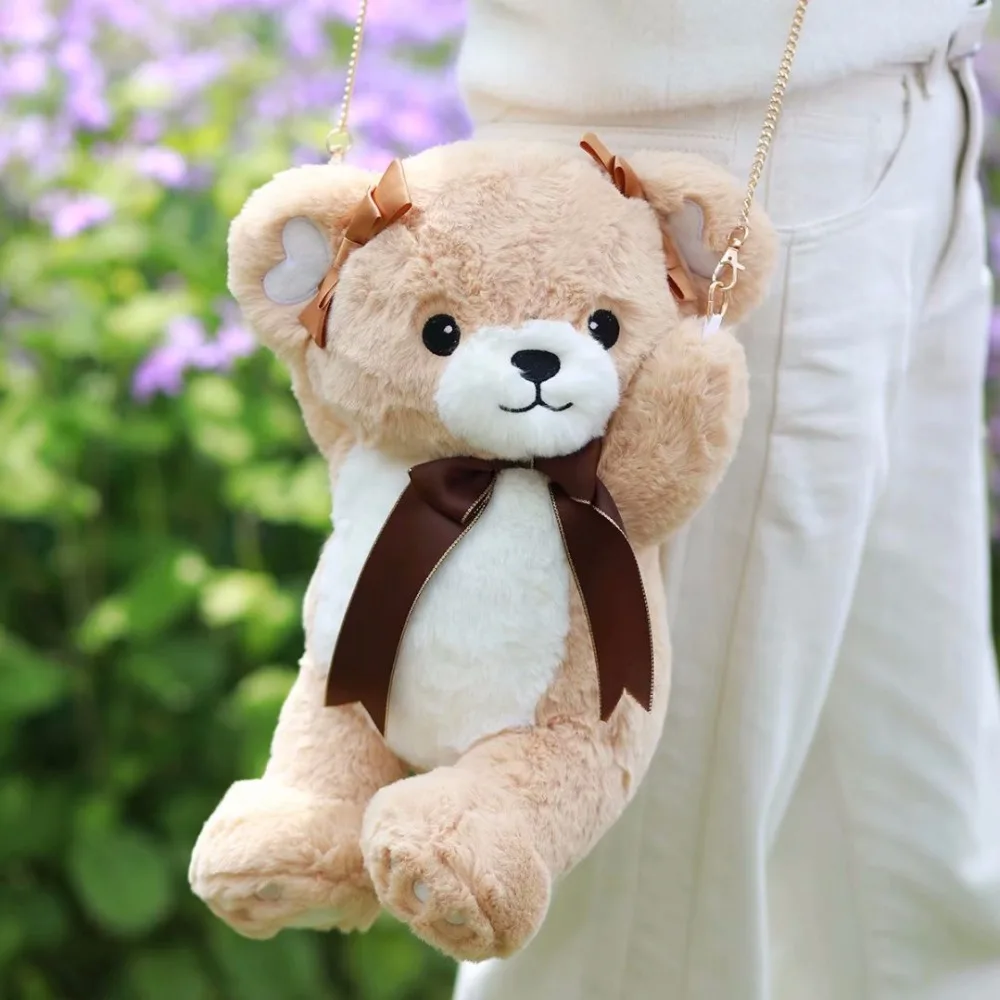 Kawaii набивная плюшевая игрушка медведь рюкзак для девочек Медведь сумка на плечо день рождения Рождественская кукла игрушка детский подарок