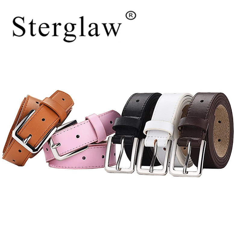 

105X3cm Square buckle round buckle Golden female belts for women leather belt 2020 new waistband for dress trouser belt F201