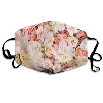 

AGRBLUEN Unisex Breathable Reusable Petal Roses Blush Pink Mouth Mask, Adjustable Earloop Anti Dust Pollution Half Face Mask