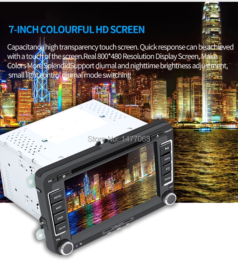 PHYEE " 2 Din автомобильный DVD GPS Navi RDS стерео радио-зеркальная связь мультимедийный проигрыватель головное устройство для Volkswagen Polo, Golf Passat; Skoda