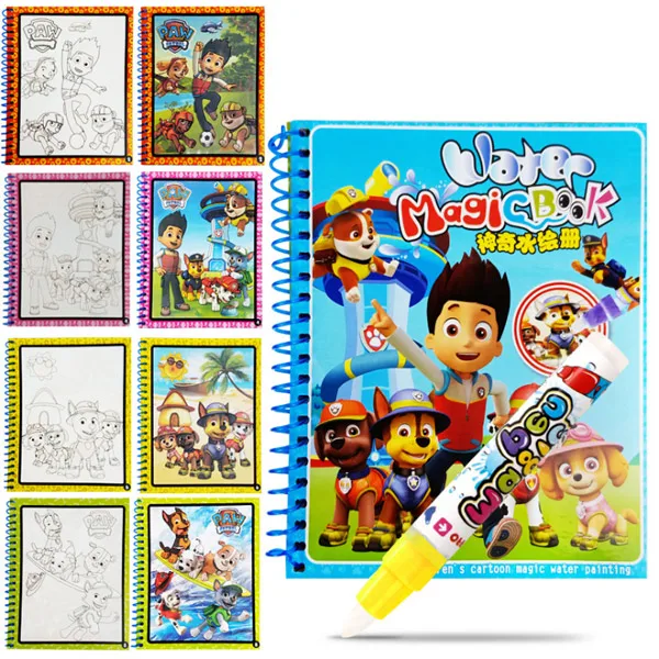 Волшебная водная книга для рисования, раскраска, каракули и волшебная ручка, рисование, доска для рисования для детей, игрушки, подарок на день рождения - Цвет: Paw