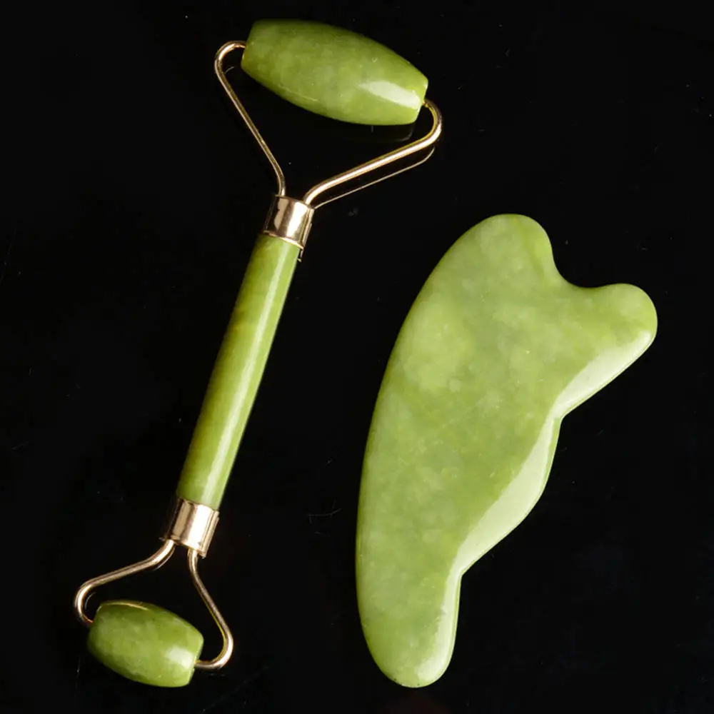 Массажная игрушка для лица из нефрита+ гуаша для тела, набор инструментов для красоты из натурального нефрита